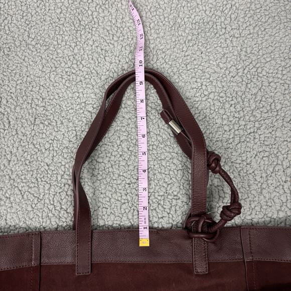 Vince Camuto Delyn Stripe Leather Tote Bag in Bordo Leather Suede Roomy NWT - Picture 12 of 16